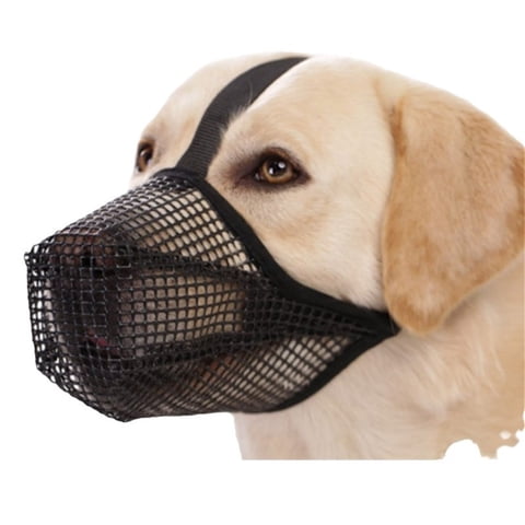 Xusx111 - Boquillo De Malla Suave Para Pastor De Perros Pequeños Y Medianos Grandes, Protector De Boca Ajustable Transpirable Para Morder, Masticar, Escarpar, Permitir El Apetito Y Beber (Negro, L)