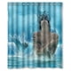 thumbnail image 1 of Cortina de ducha de sirena con ganchos, tamaño 60 x 72 pulgadas, 1 of 3