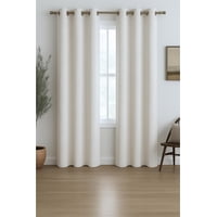 Clems - Pack 2 Cortina Blackout Lino 140X220Cm Blanco