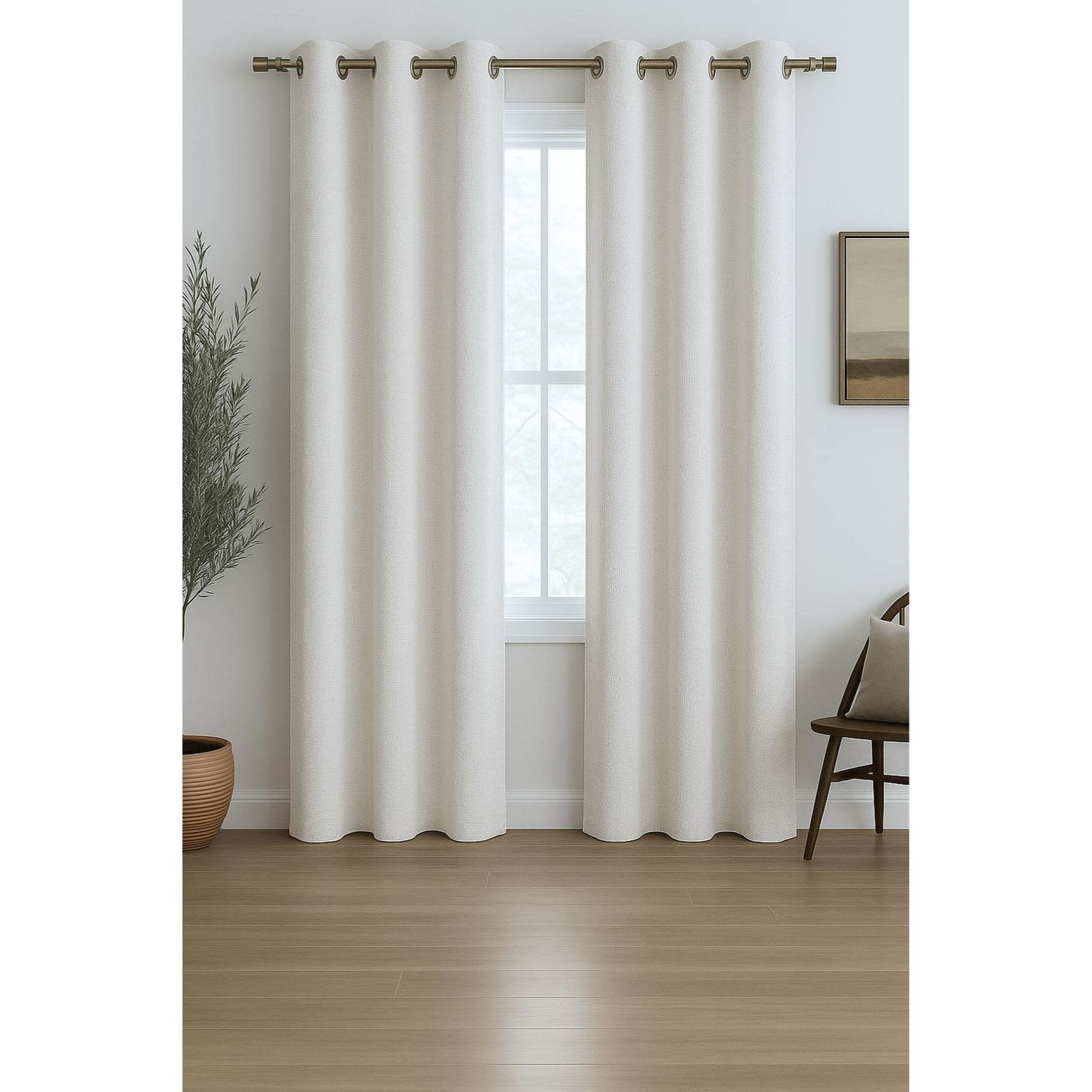 Clems - Pack 2 Cortina Blackout Lino 140x220cm Blanco