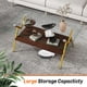 thumbnail image 2 of Rectangle Coffee Table with Tempered Glass top and Golden Metal Legs, Modern Table for Living Room , Transparent Glass, 2 of 3
