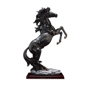 Bothyi - Estatua De Caballo De Pie, Estatua De Caballo Grande Para Estante De Escritorio, Armario Negro
