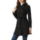 thumbnail image 4 of INSPIRE CHIC Abrigo de Guisante para Mujer con Cuello Peter Pan, Doble Botonadura, Bolsillo Inclinado, Botones Abajo, Abrigos de Invierno con Cinturón S Negro, 4 of 6