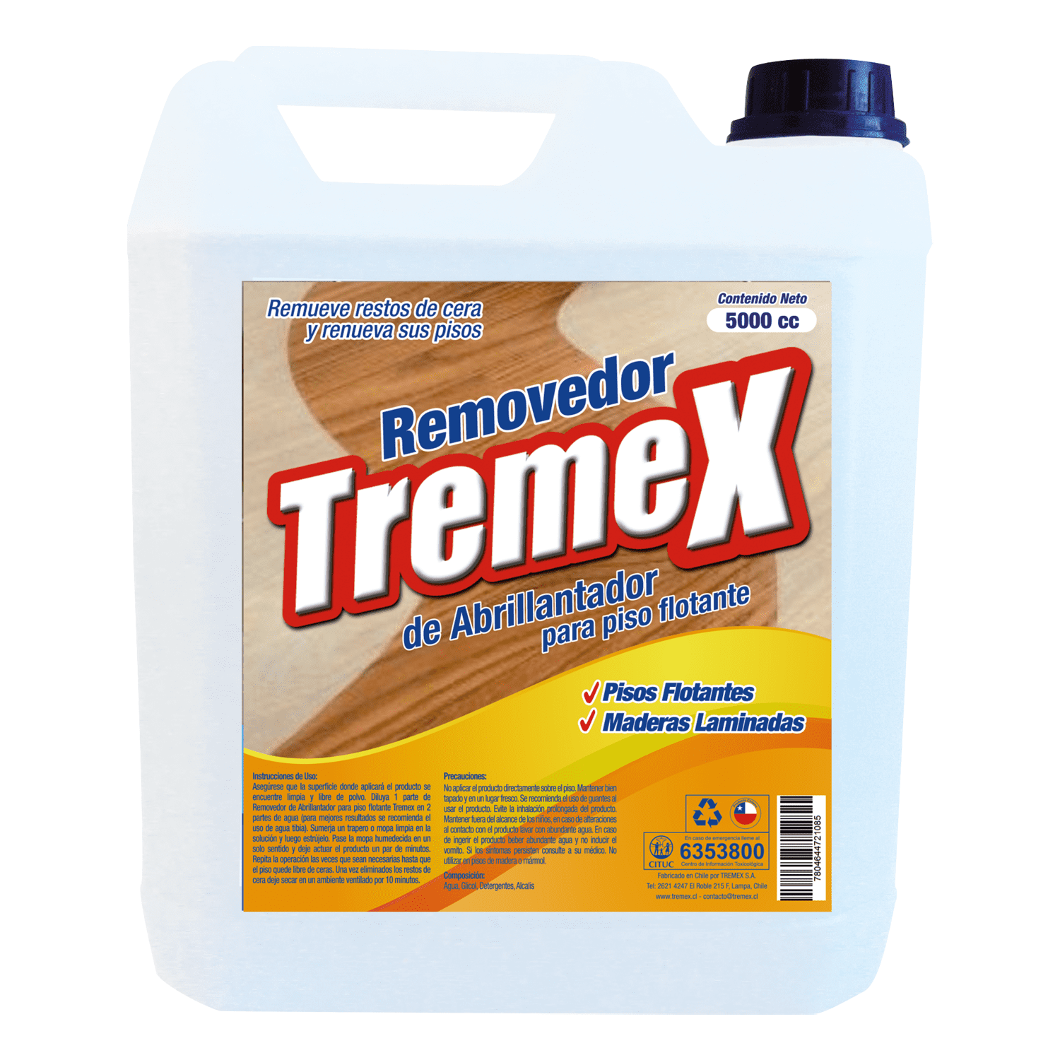 Removedor De Abrillantador Piso Flotante 5 Litros Tremex