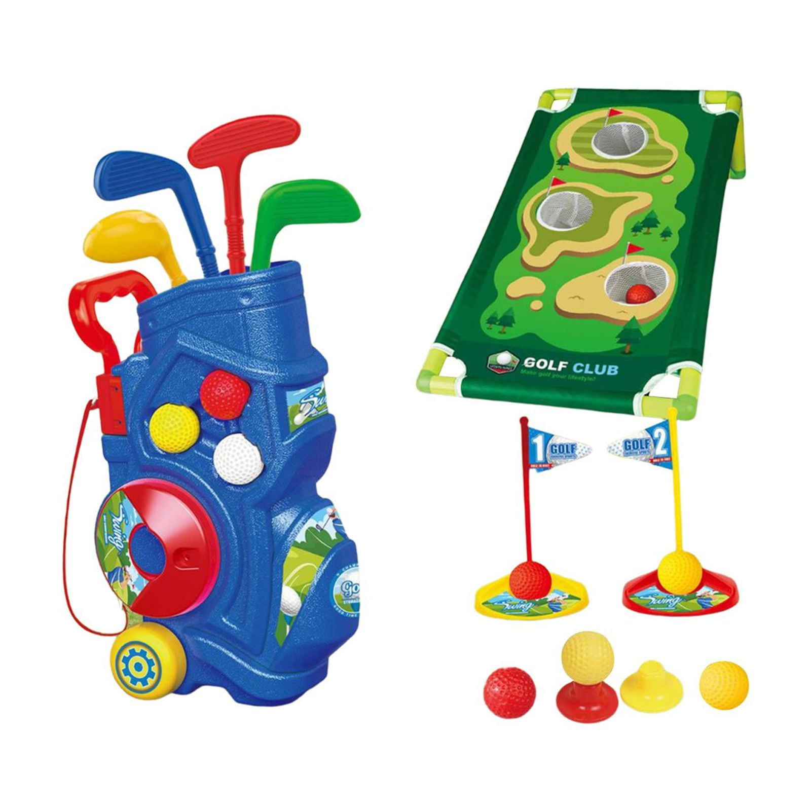 Magideal - Juego De Golf Para Niños, Juego De Minigolf, Hoyos De Práctica, Putter, Juguetes Deportivos Educativos, Juegos De Juguetes De Golf Para Niños, Niños, 15 Piezas