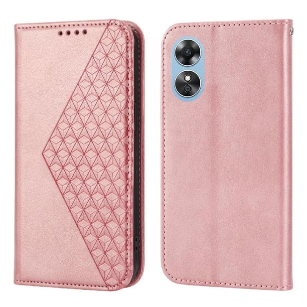 Funda Flip FOXDOCK para OPPO Reno 8T 4G , Estilo Billetera con Diseño Rombo, Correa de Mano y Soporte, Uso Diario
