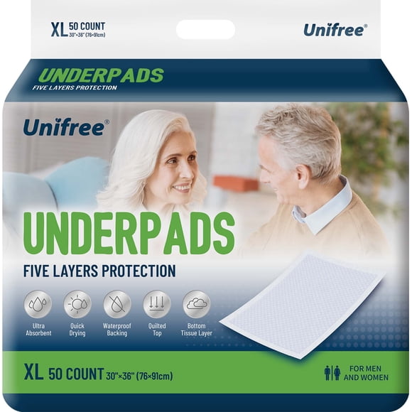 Almohadillas desechables UNIFREE superabsorbentes, 50 unidades