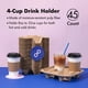 thumbnail image 3 of Bandejas Transportadoras De Bebidas Desechables 4 Tazas Paquete De 45, 3 of 7