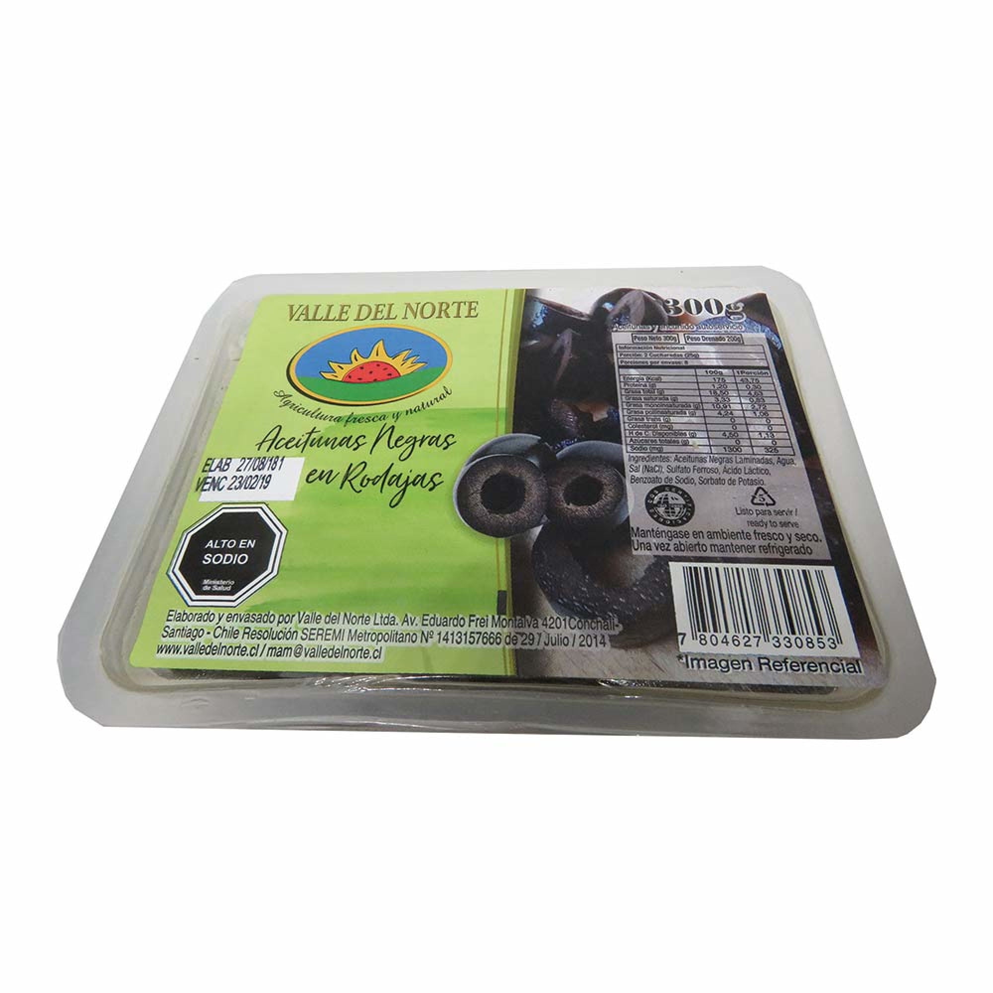 Aceitunas Negras En Rodajas 1 Un 300 g Valle del Norte
