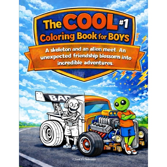 El Genial Libro Para Colorear Para Niños 1 Un Esqueleto Y Un Alienígena Se Conocen Una Amistad Ine