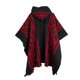 thumbnail image 2 of Poncho Con Lana De Alpaca Arauco Unisex Negro y Rojo, 2 of 3