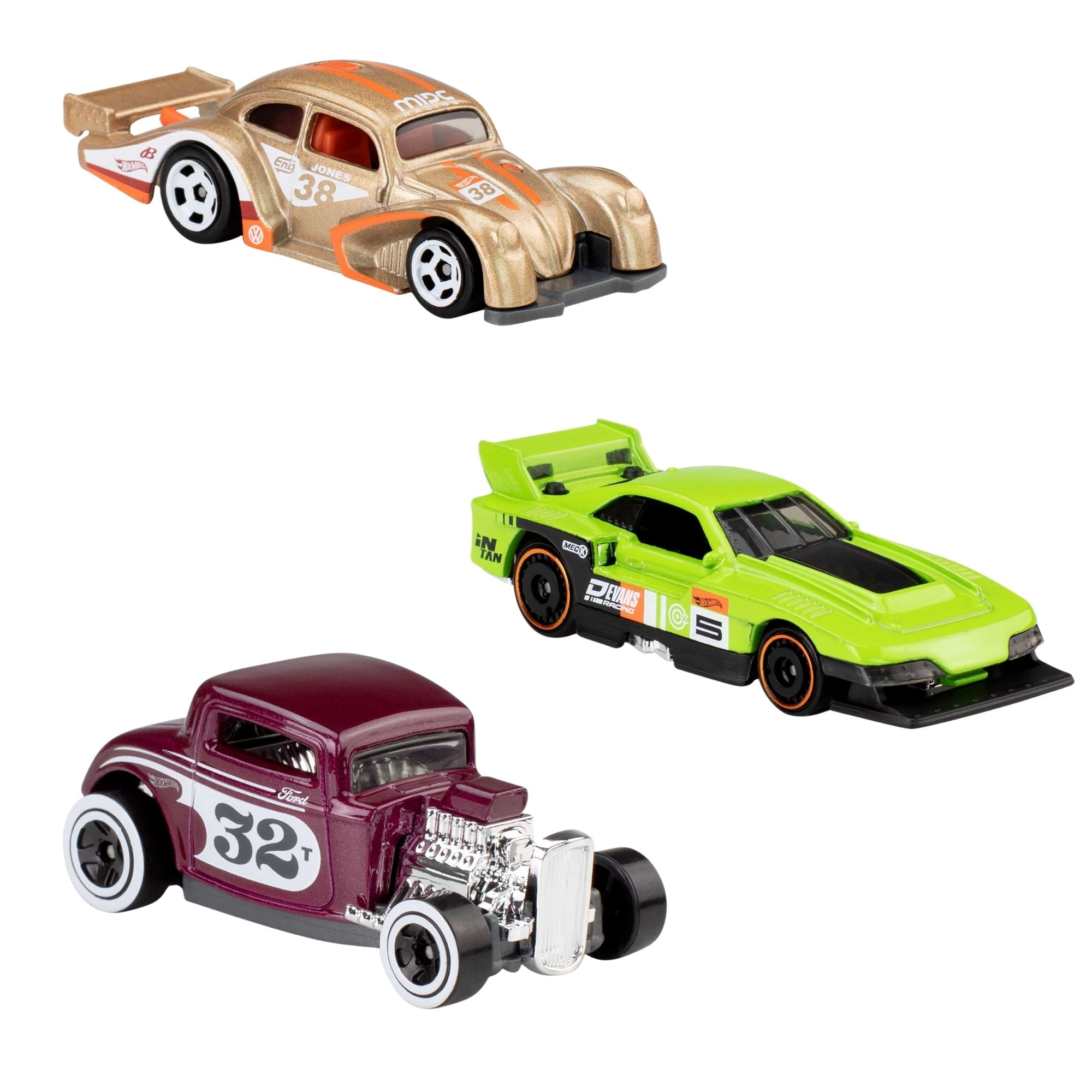 Hot Wheels - Pack 5 Autos Hotwheels - Rapido Y Furioso Hw Retro Racers