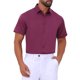 thumbnail image 5 of INSPIRE CHIC Regreso a Clases Camisas de Vestir de Manga Corta para Hombre Estiramiento Ligero Sólido Formal con Botones XL Burdeos, 5 of 6