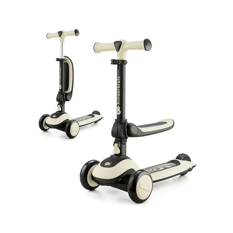 Kinderkraft - Triciclo Monopatin 2 En 1 Halley, Stone White