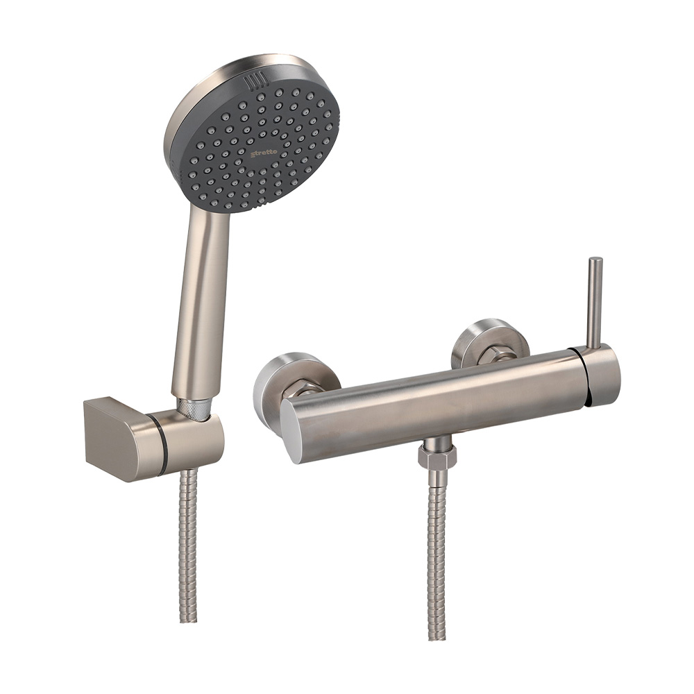 Stretto - Monomando Ducha Veroli Inox Satinado