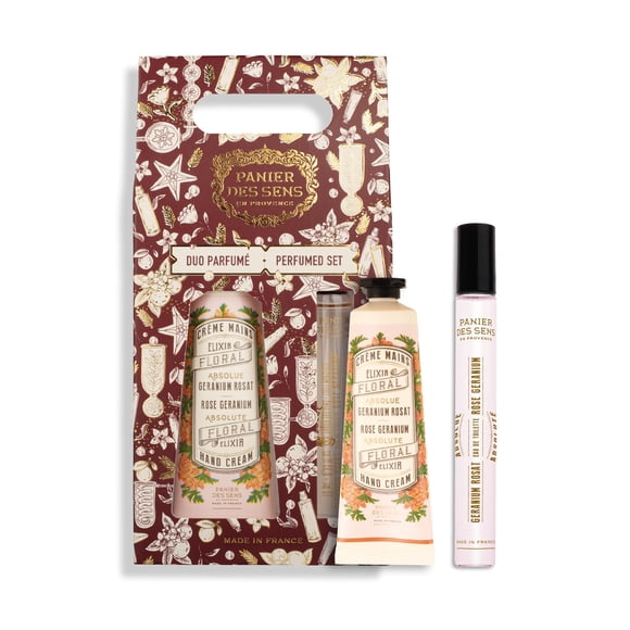 Set de regalo Panier des Sens Geranium Rose: crema de manos y eau de toilette