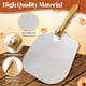 thumbnail image 4 of Pala de pizza de aluminio, espátula para pizza de 12 x 14 pulgadas con mango de madera plegable, pala de pizza de metal, pala giratoria para pizza para horno, accesorios para pizza casera, pan, pastel, 4 of 7