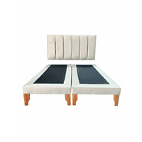 Muebles New - Cama King Lineal Beige Felpa