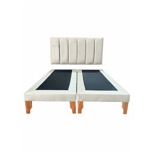 Muebles New - Cama King Lineal Beige Felpa