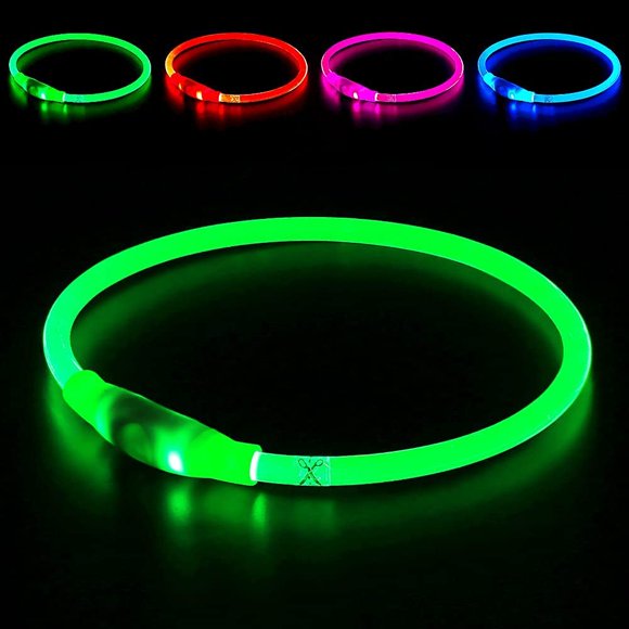Collar Led Para Perros Flash Recargable Por Usb Seguridad Para Mascotas