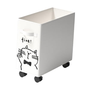 Magideal - Carro Utilitario Para Debajo Del Escritorio, Cesta De Almacenamiento Con Ruedas Giratorias, Estante Móvil Para Organización, Carrito Rodante Móvil Par Blanco