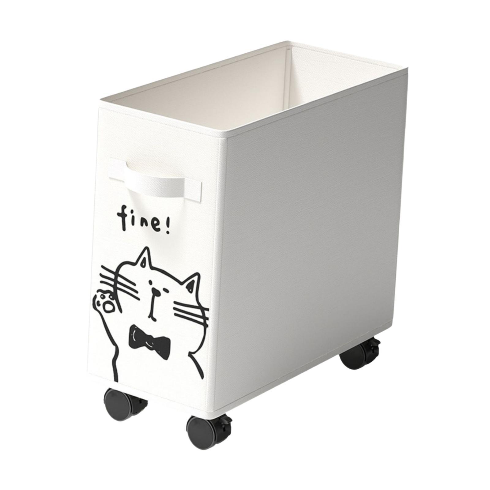 Magideal - Carro Utilitario Para Debajo Del Escritorio, Cesta De Almacenamiento Con Ruedas Giratorias, Estante Móvil Para Organización, Carrito Rodante Móvil Par Blanco