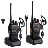 Baofeng - Pack 2 Radios Transmisor Walkie Talkie 16 Canales Bandas De Frecuencia 400-470 Mhz Color Negro