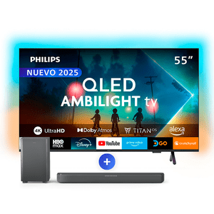 Philips - Qled Ambilight Tv 55"" Pud8250 + Soundbar Tab5309 Performance