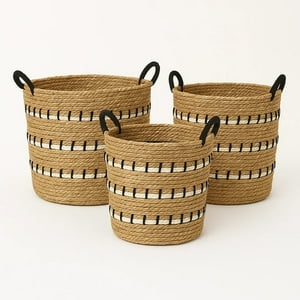 Estilodomus - Set De 3 Cestas De Organización Rústicas Con Cuerdas Macetas