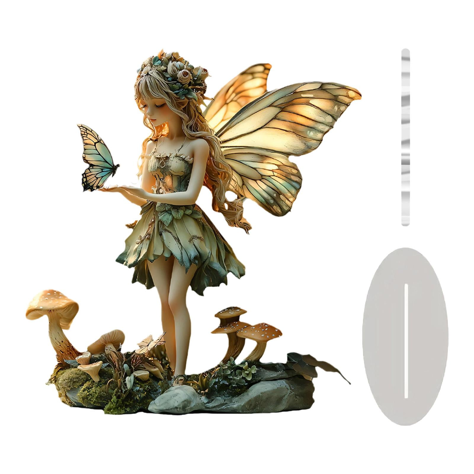 Bothyi - Adorno De Mesa De Elfos De Mariposa, Exhibición 2d De Regalo Para Sala De Estudio, Estante De Hotel