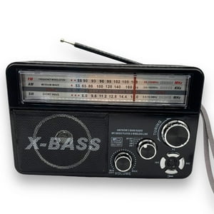 N-Ofertas - Radio Linterna Portátil Solar Bluetooth Recargable Y A Pilas Retro Vintage Negro