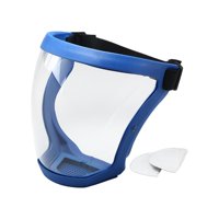 Ioensy - Protector Facial Completo, Protector Facial Para Cortar Malas Hierbas En La Construcción, Azul Y Transparente