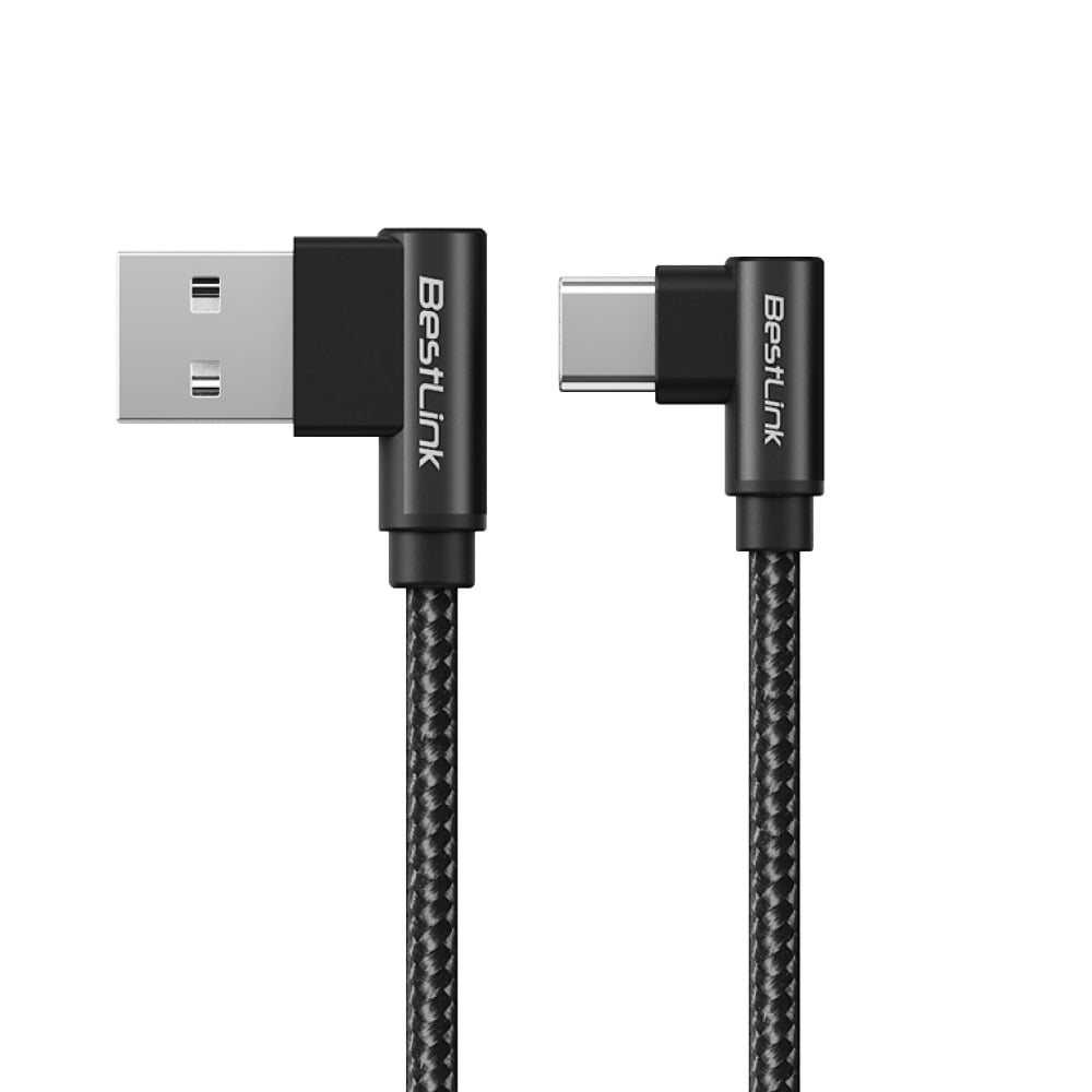 Cable Usb A - Tipo C Trensado En L 1m 3a Bestlink