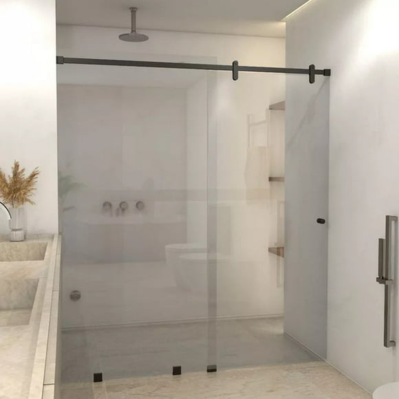 Shower door corredera vidrio templado ancho ajustable 120-130 x 190 cm - Negro Scala