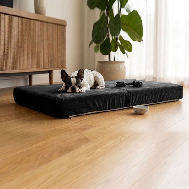 Colchón Para Mascotas Impermeable Velvet Negro 70X100 Cm