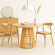 thumbnail image 3 of Mesa Redonda de 100 cm Madera Natural con Base Estilo Rejilla, 3 of 7