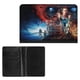 thumbnail image 2 of Stranger Things Porta Pasaporte y Cartera de Viaje Premium de Cuero PU, Funda de Pasaporte Bloqueo RFID con Ranuras para Tarjetas de Crédito, Estuche para Libro de Pasaporte para Familia 10cm × 15cm, 2 of 6