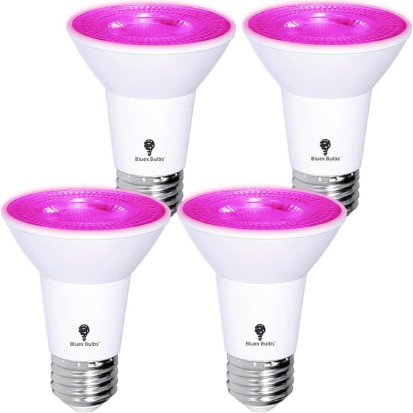 Bombilla LED Bluex PAR20 rosa de 8 W (equivalente a 65 W), paquete de 4