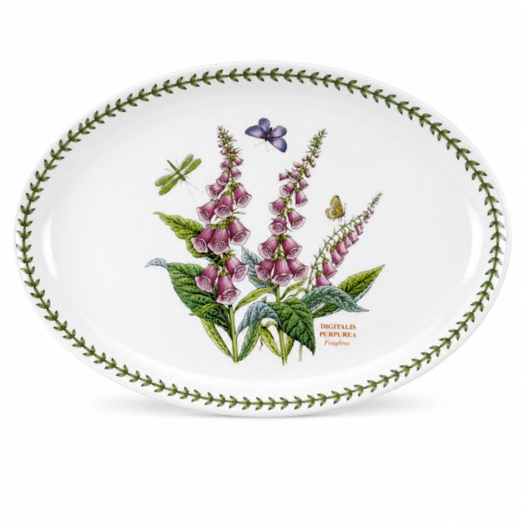 Bandeja ovalada Portmeirion 33 cm Jardín Botánico – Motivo Dedalera