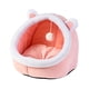 thumbnail image 5 of Bonita cama para gatos con pelota de juego, perrera para cachorros, cama para dormir, cálida cueva para gatitos de invierno , S Conejo rosa S, 5 of 5