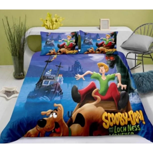 Scooby_Doo-Bedding Gift 3-Piece Bedding Set (1 Duvet Cover + 2 Pillow Shams)
