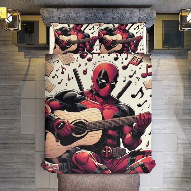 Spider-Man Playing Guitar Comforter Set for Kids Boys Teen Men Tween 3D Lightweight Microfiber Bedding Sets