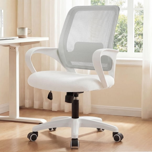 Silla de oficina NEO CHAIR ergonómica de malla ajustable color marfil