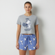 thumbnail image 1 of Pijama Manga Corta Mujer Snoopy Tennis Gris, 1 of 3