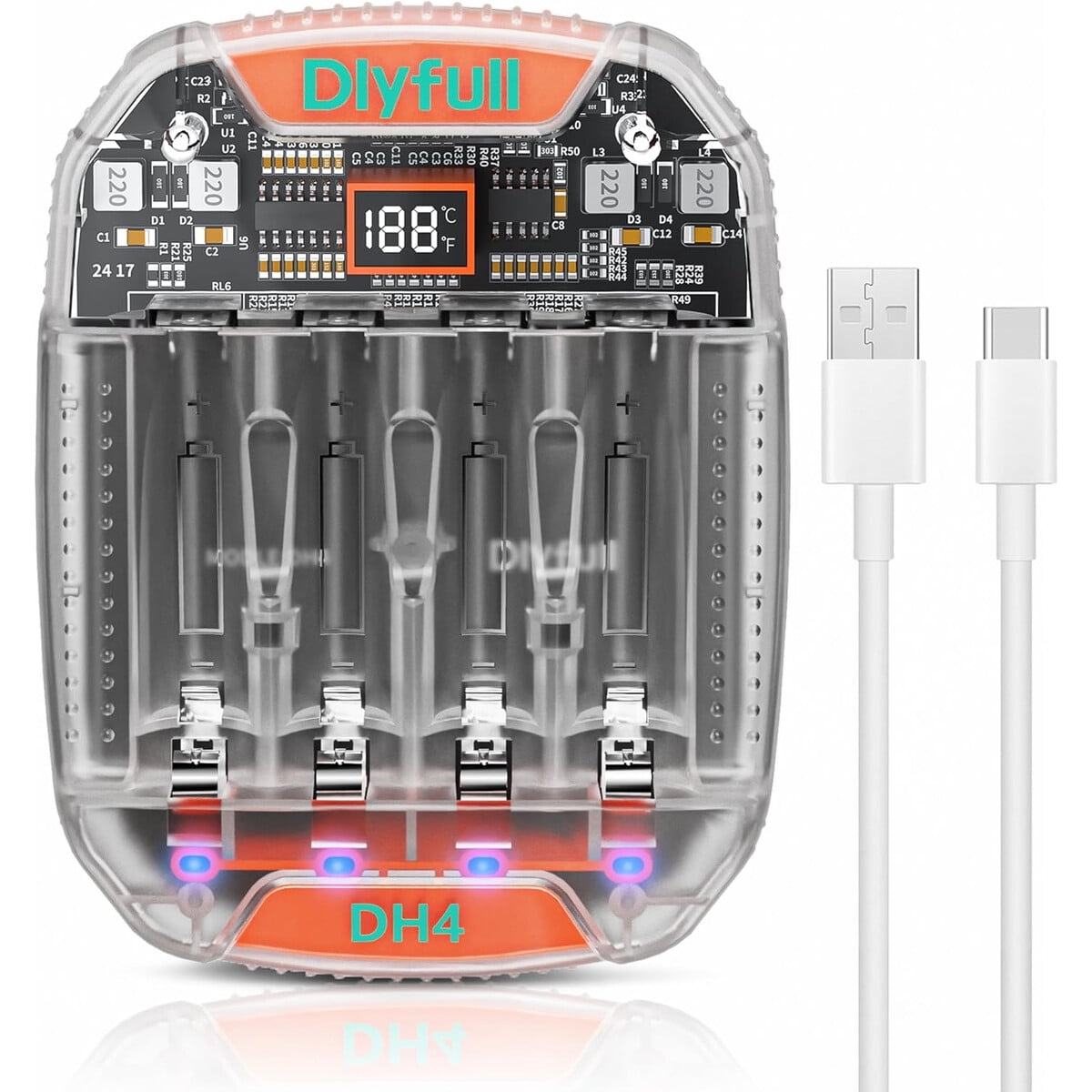 Cargador Pilas Aa Aaa Dlypow 1.5v Liion 1.2v Nimh Nicd Usbc