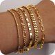 thumbnail image 2 of Set de 5 pulseras Gokeey chapadas en oro de 14K, 2 of 3
