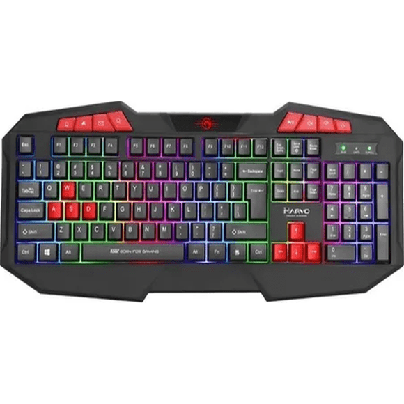 Teclado marvo k602 scorpion membrana arcoiris negro