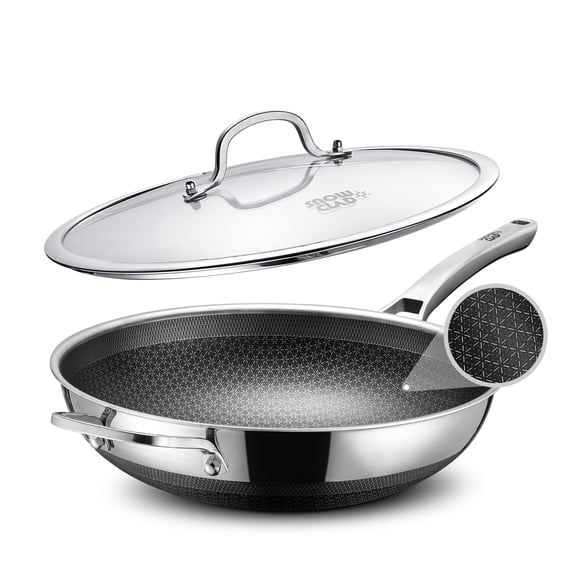 Wok Pan SNOWCLAD Hybrid de acero inoxidable antiadherente de 13 pulgadas