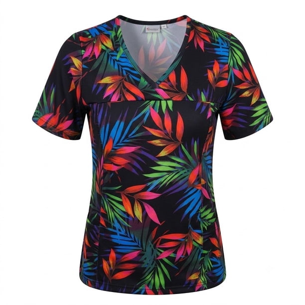 Delantal Mujer elasticado estampado. - Negro- 2427