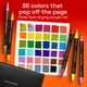 thumbnail image 2 of Marcadores de pintura acrílica ARTISTRO 36 Brush + Fine Tips, 2 of 9